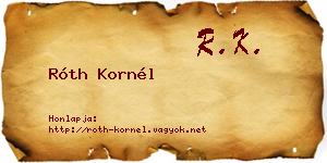 Róth Kornél névjegykártya