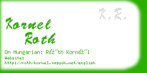 kornel roth business card